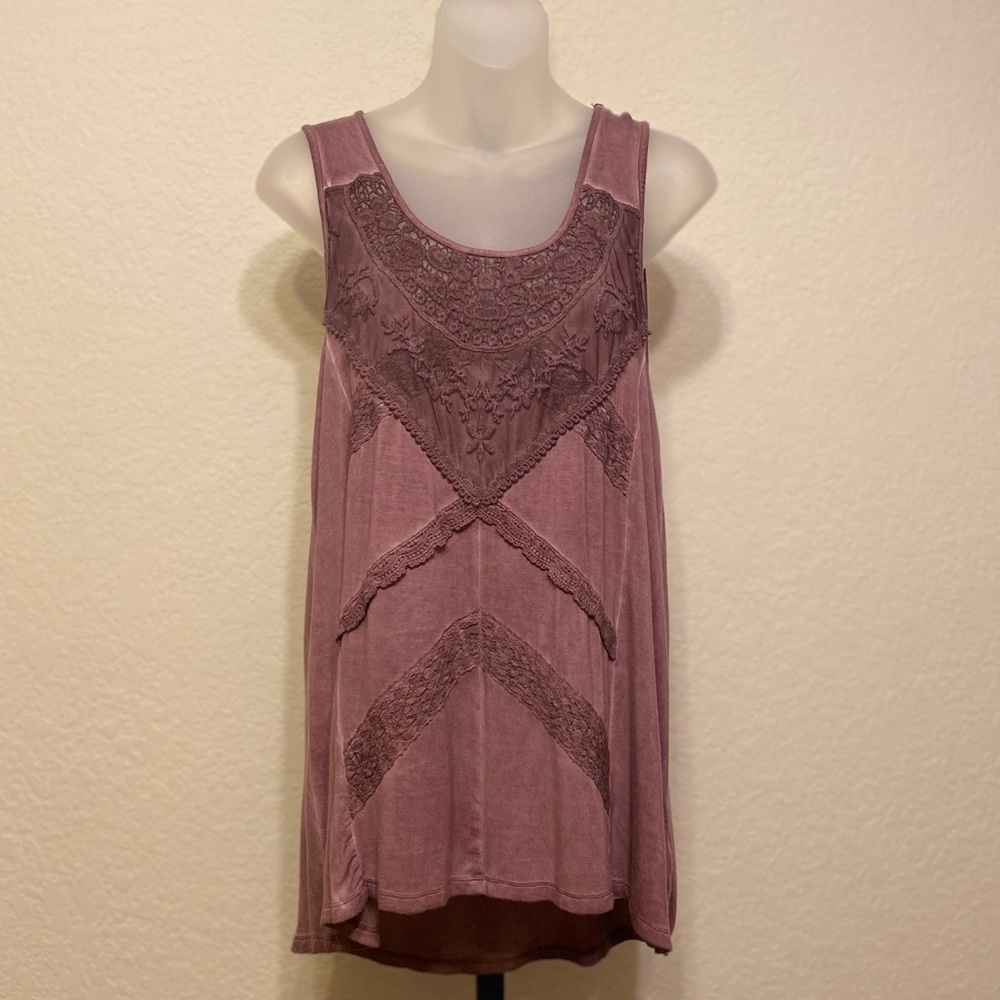 🎄🎄🎄Knox Rose Bohemian Flowy Tank Dusty Mauve XS